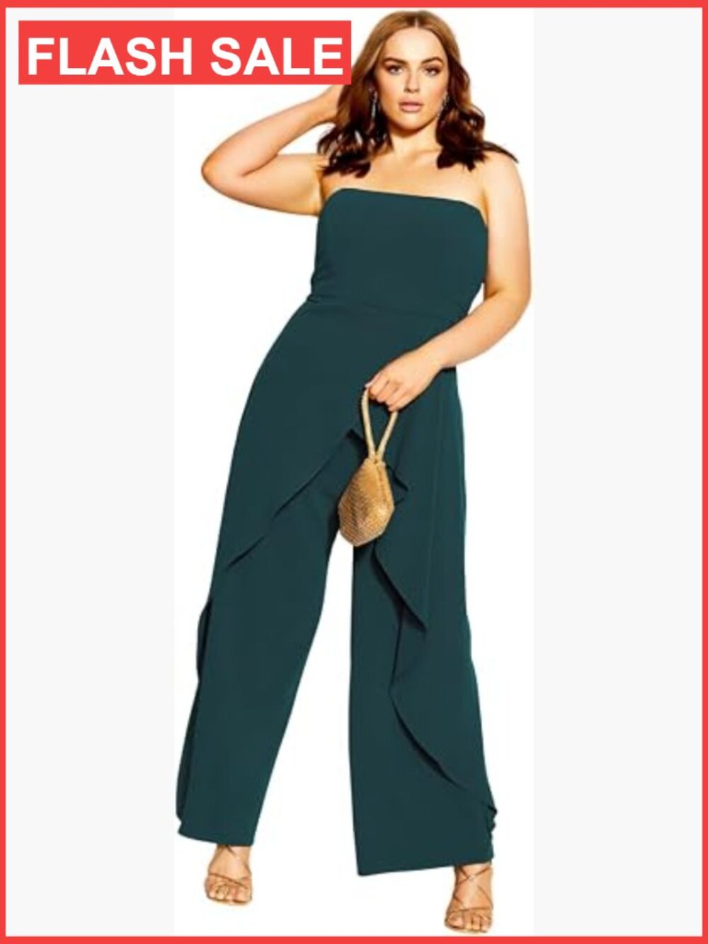 Strapless Wide Leg Jumpsuit with Boned Bodice - Elegant Satin Lined